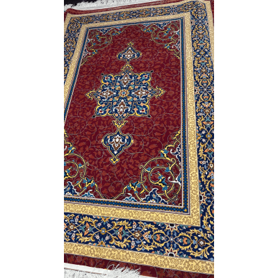 Authentic Persian Silk and Wool Rug - Partial side view highlighting the fine craftsmanship and vibrant patterns of a Persian area rug, showcasing floral designs and medallion motifs.