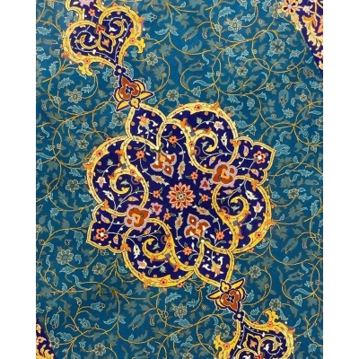 "Close-up of silk and wool Persian carpet from Isfahan, Iran"