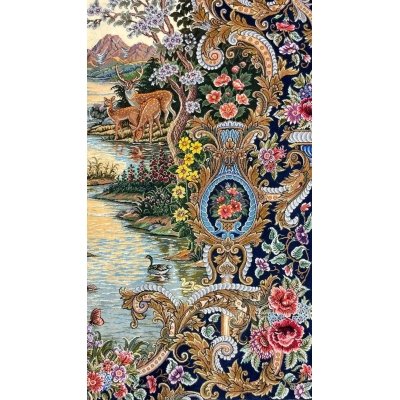 "Exclusive Persian wool and silk rug – Hand-knotted in Isfahan, 230x160 cm, crafted by Mirzaie"