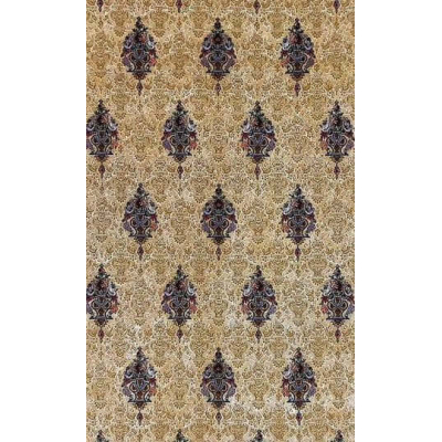 Close-up of a handmade Persian carpet showcasing the fine craftsmanship and detailed knot work of master weaver Hassan Dardashtie. Made from silk and wool, the design is elegant and intricate.
