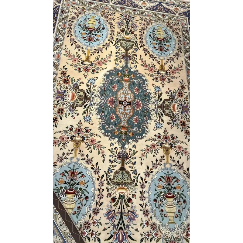 "Elegant handmade rug with 1,210,000 knots per m², perfect for traditional and modern interiors."
