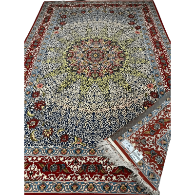 Colorful Haghighie rug with a distinctive, eye-catching pattern