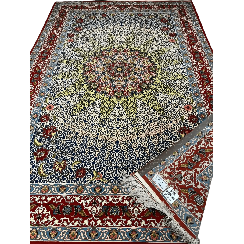 Colorful Haghighie rug with a distinctive, eye-catching pattern