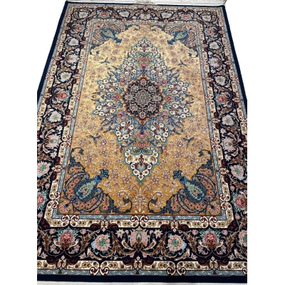 "Luxury Persian rug with silk and wool, created by Akbar Mehdiei"