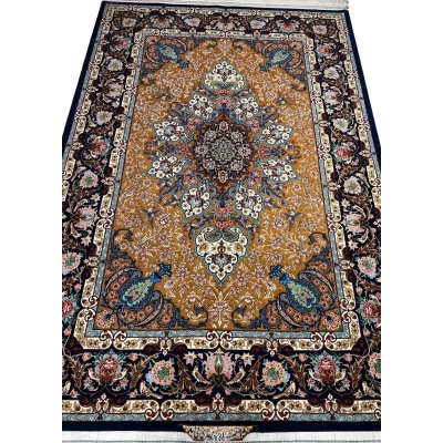 "Hand-knotted artistic rug by Grandmaster Akbar Mehdiei, Isfahan"
