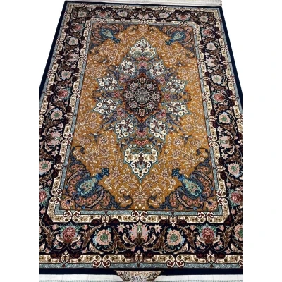 "Hand-knotted artistic rug by Grandmaster Akbar Mehdiei, Isfahan"
