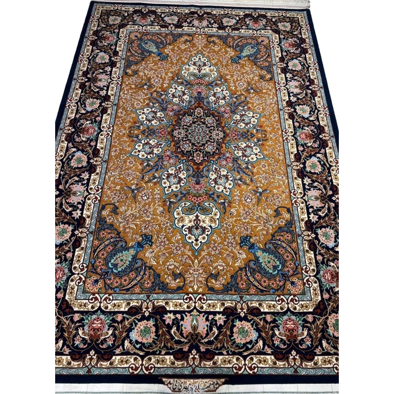 "Hand-knotted artistic rug by Grandmaster Akbar Mehdiei, Isfahan"