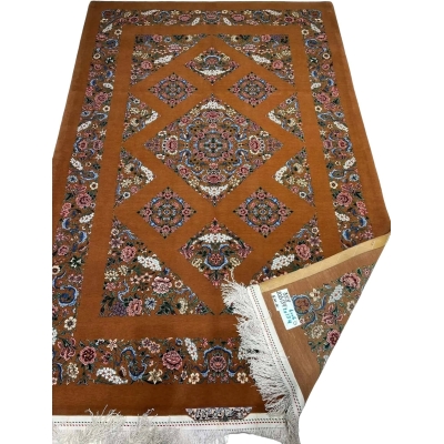 Timeless Persian carpet with a unique blend of Isfahan craftsmanship and Kazak design.
