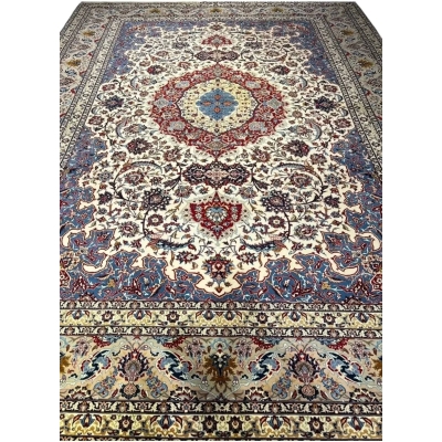 "Semi-antique Persian rug with intricate design from Isfahan."
