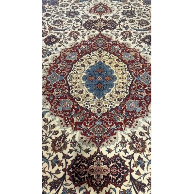 "Natural dyed Persian rug in semi-antique condition."