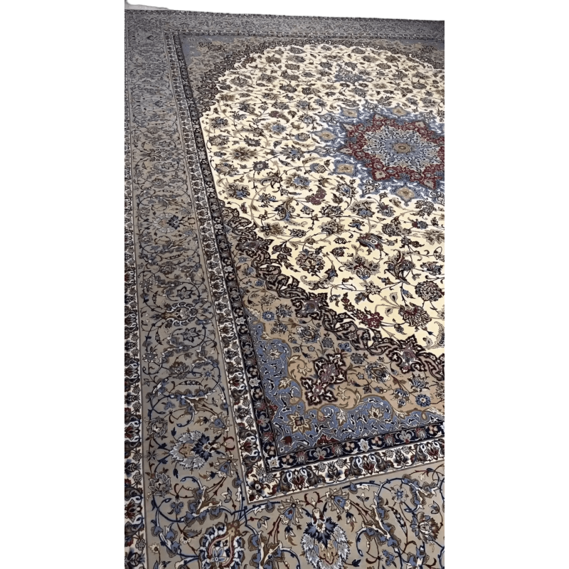 "Luxurious Isfahan Persian Rug for Sale, Handwoven by Master Zolfagharie, Silk and Wool Blend" – Highlighting the materials and craftsmanship.