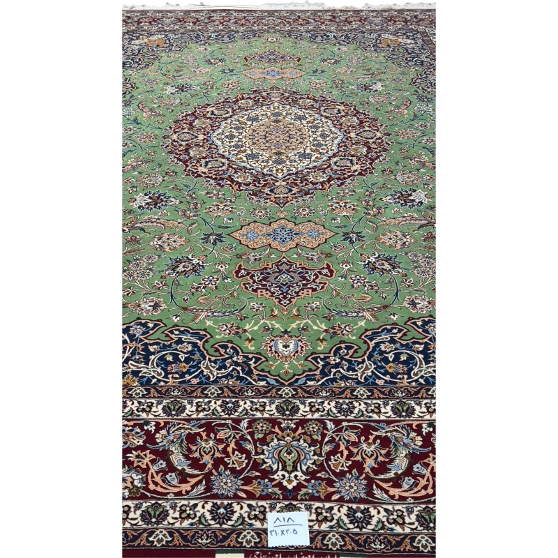 "Master oriental weaver rug by Ahmad Zojaji, 310x205 cm in green tones"