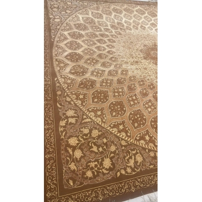 "Master Hassan Dardashtie’s handwoven rug with dome patterns and premium silk materials."