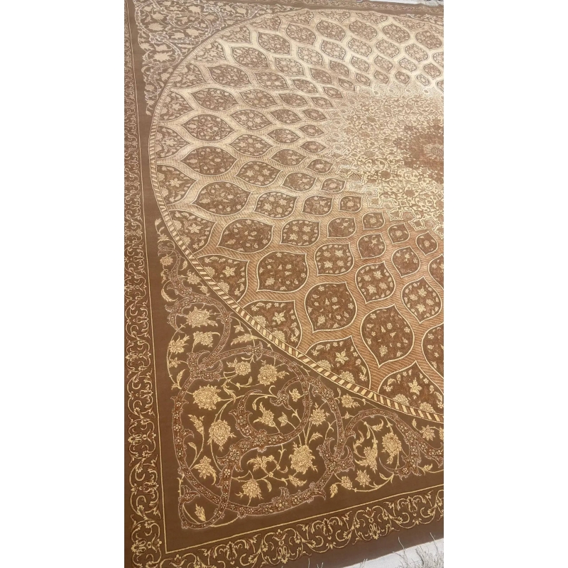 "Master Hassan Dardashtie’s handwoven rug with dome patterns and premium silk materials."