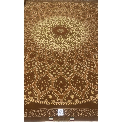 "Handmade Persian dome design rug in golden and brown tones by Master Hassan Dardashtie."
