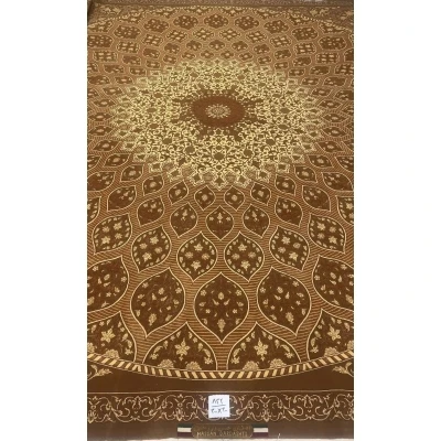 "Handmade Persian dome design rug in golden and brown tones by Master Hassan Dardashtie."

