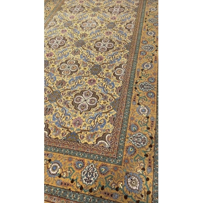 Unique 3ft x 4ft Persian carpet by Master Weaver Haghieghie with detailed craftsmanship