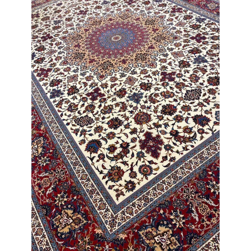 "Exquisite Seirafian rug showcasing traditional Persian artistry with a medallion motif."
