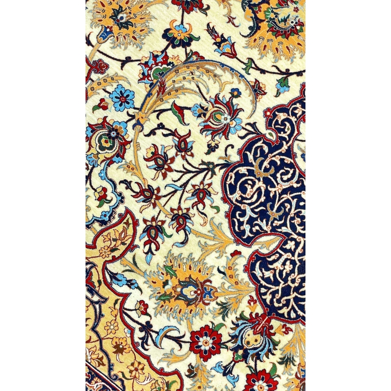 "Handmade Persian carpet by Master Seirafian with high knot density."