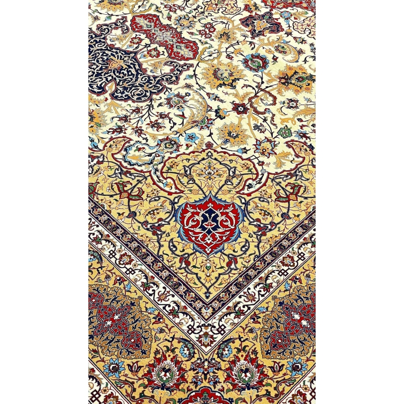 "Seirafian rug featuring intricate floral motifs and vibrant natural colors."