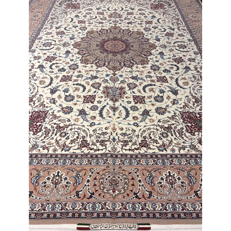 "Luxury rug by Seirafian, featuring a detailed medallion and delicate arabesques."