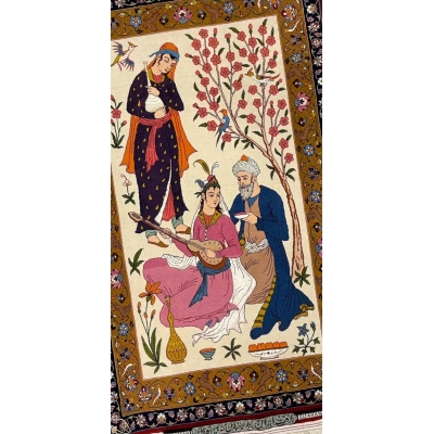 Unique pictorial carpet by Mahmmoud Seirafian, 107x65 cm