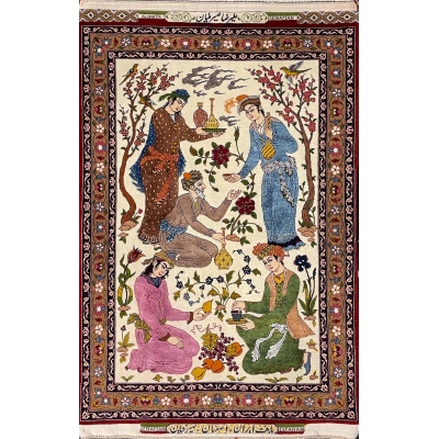 Authentic 2x3 Seirafian pictorial Persian rug by Ali Reza Seirafian