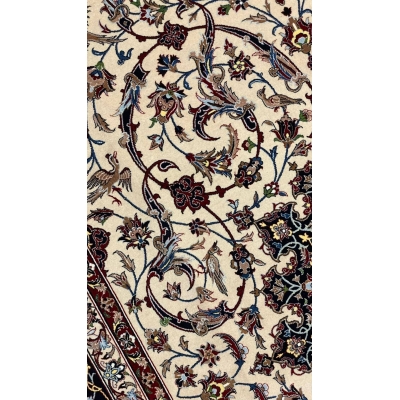 Unique Seirafian rug with floral and bird patterns, ideal for luxury home décor.