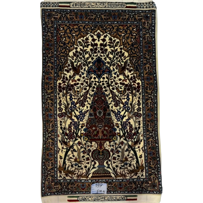 Luxurious Seirafian rug featuring intricate floral and bird patterns in vibrant colors.