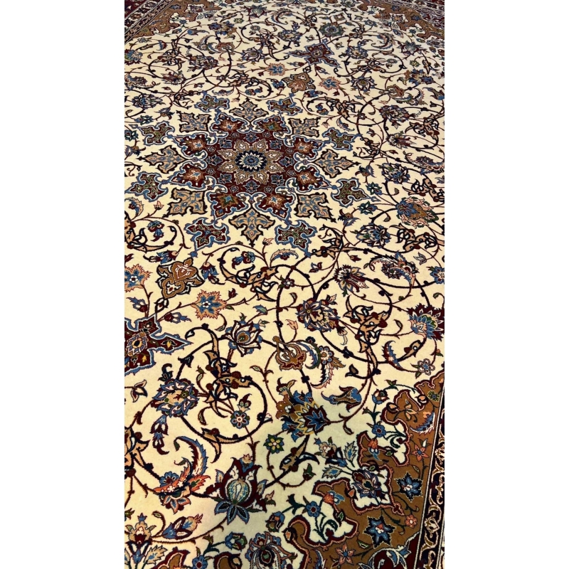 "Seirafian Persian rug showcasing a medallion and vibrant border design."