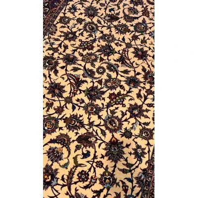 "Close-up of decorative elements in Seirafian rug by Ahmad Reza Seirafian"