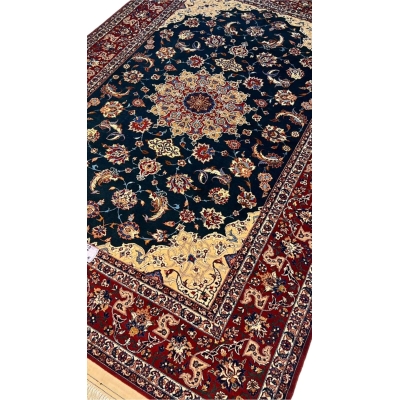 "Luxurious 50-year-old Isfahan rug in excellent condition, crafted by Master Ahmad Seirafian."