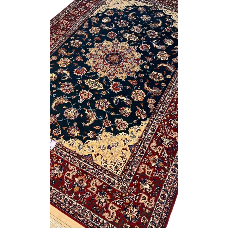 "Luxurious 50-year-old Isfahan rug in excellent condition, crafted by Master Ahmad Seirafian."