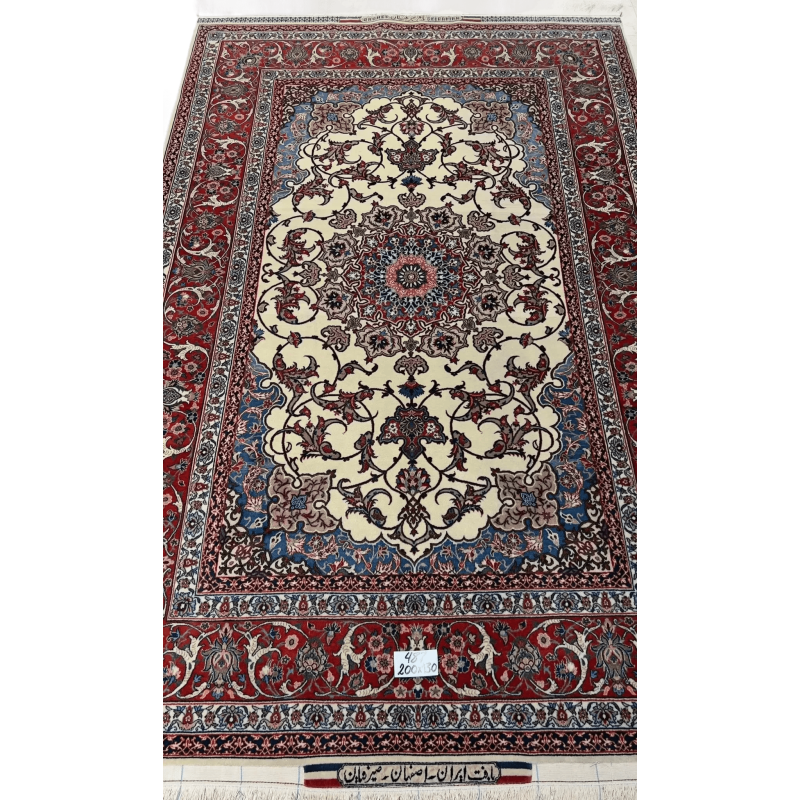 Master Bagher Seirafian Isfahan rug featuring intricate medallion and floral motifs