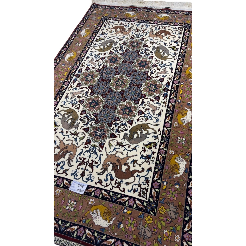 Persian carpet by Master Hassan Seirafian with stunning details.
