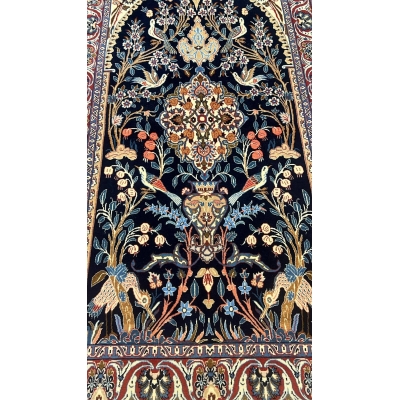 lose-up of the Intricate Knotwork and Floral Design on a Seirafian Rug