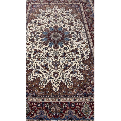 "Hand-knotted Isfahan Persian rug by Master Ahmad Seirafian"