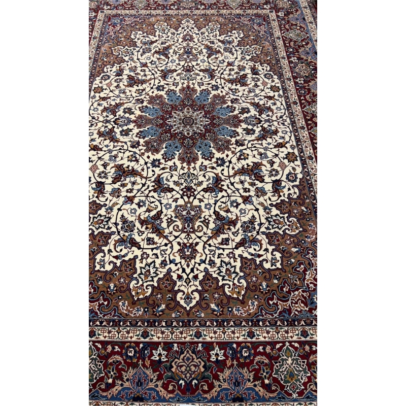 "Hand-knotted Isfahan Persian rug by Master Ahmad Seirafian"