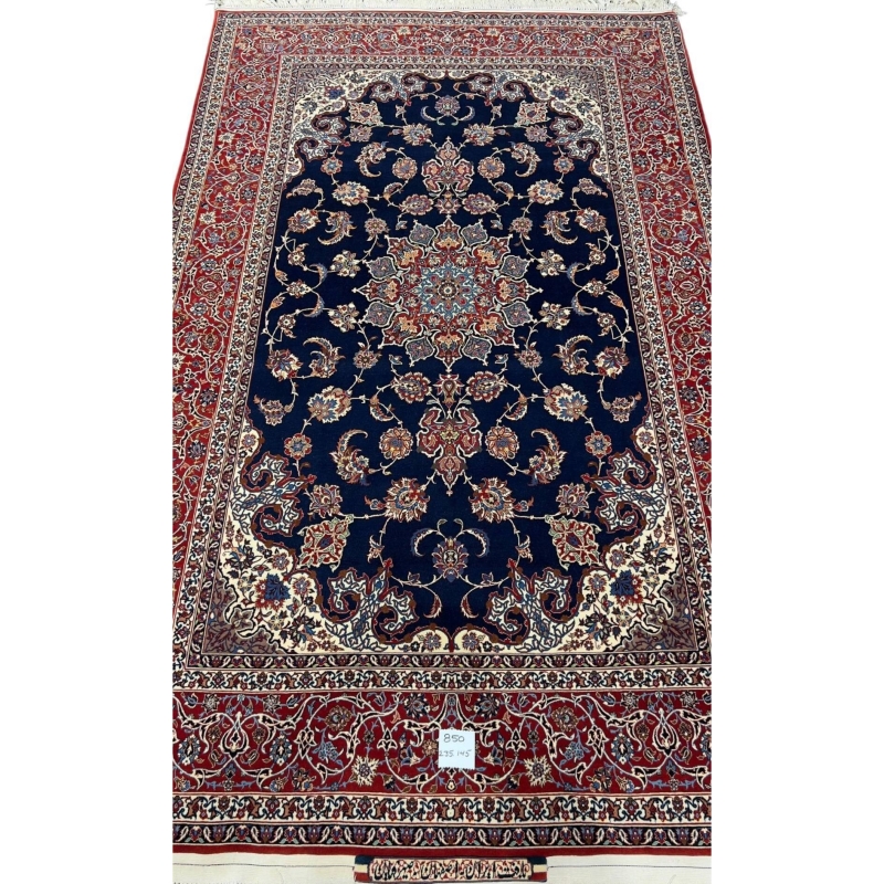 "Seirafian Royal Persian Rug with intricate Archang design, hand-knotted in silk and wool."