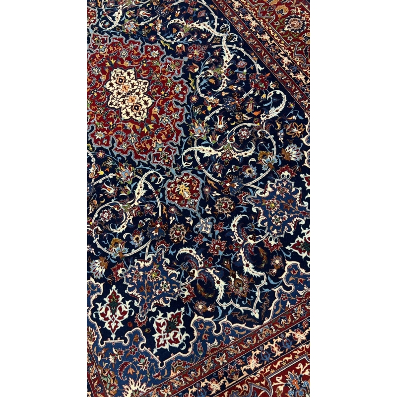 "Master Bagher Seirafian Isfahan rug showcasing exceptional craftsmanship and a rich color palette."