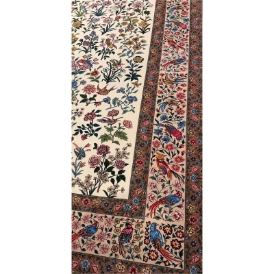 5x7 Seirafian Persian rug showcasing intricate floral and bird design