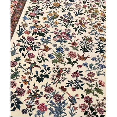 Silk warp and luxurious pile on authentic Seirafian Isfahan Persian rug
