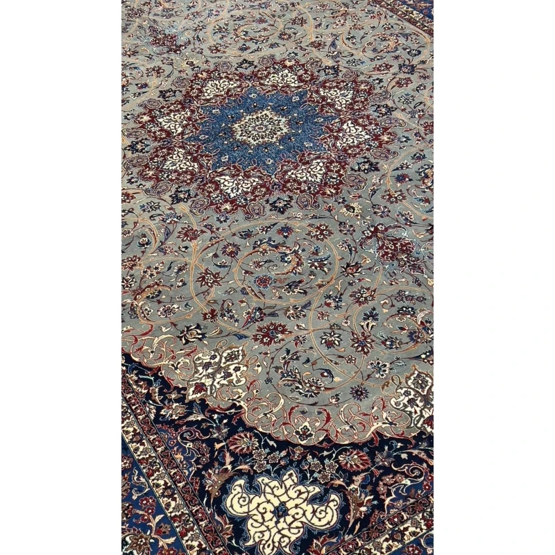 "Hand-knotted islimie design rug with vegetable dyes from Isfahan"