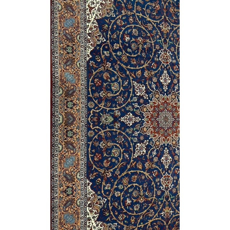 "Elegant Persian rug with handwoven craftsmanship and vibrant colors for luxurious interiors."