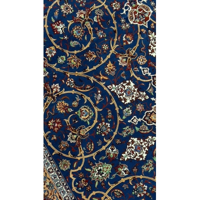"Large Isfahan rug with traditional Persian design, crafted by Master Hassan Seirafian."