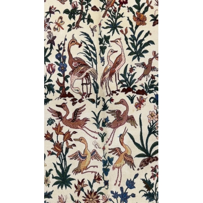 "Close-up of Isfahan Seirafian rug design with intricate details"