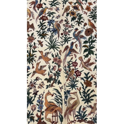 "Hand-knotted Seirafian rug by Master Hassan Seirafian, made with silk warp"