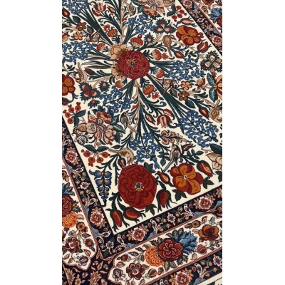 Detailed Seirafian rug featuring elegant floral patterns and hand-knotted precision.