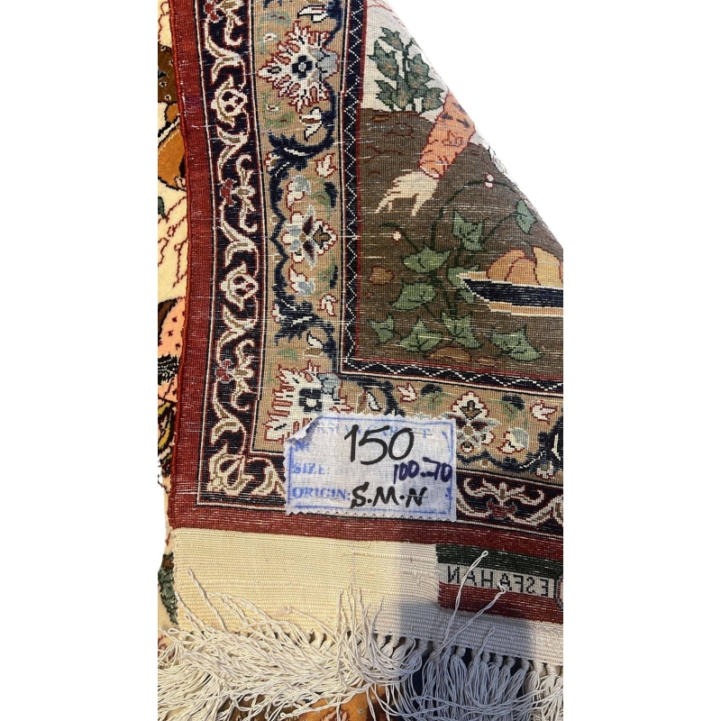 ackside view of the hand-knotted Seirafian Persian rug showcasing knot density.