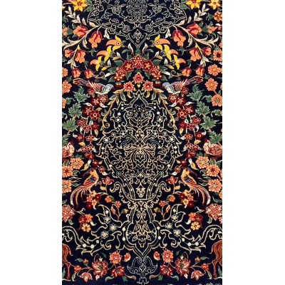Ornate handmade rug for collectors, featuring Bagher Seirafian's signature design.
